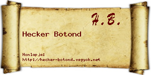 Hecker Botond névjegykártya